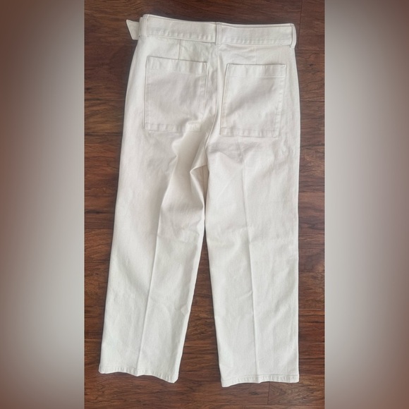 J. Crew Belted mid-rise wide leg jean Ecru wash Relaxed Loose Chic 2024 Size 26 - Picture 2 of 12